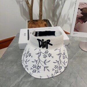 Dior Floral Print White Sun Visor